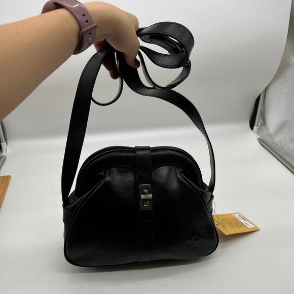 Patricia Nash Florentina Frame Leather Crossbody Bags Black Distressed Purse - Picture 3 of 16